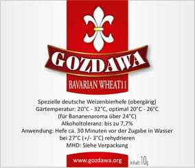 Gozdawa Bierhefe Bavarian Wheat 11 BW11 10g