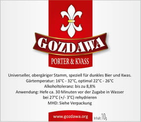 Gozdawa Bierhefe Porter & Kvass POKV 10g