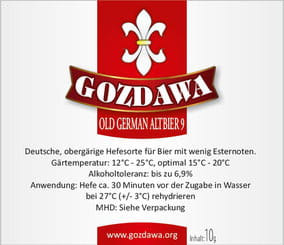 Gozdawa Bierhefe Old German Altbier 9 OGA9 10g