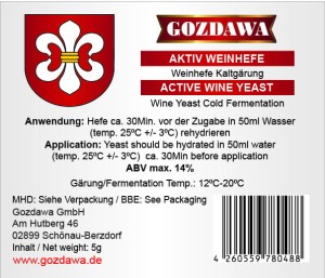 Gozdawa Weinhefe Kaltgärung 5g
