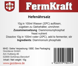Gozdawa Fermkraft Hefenährsalz 10g