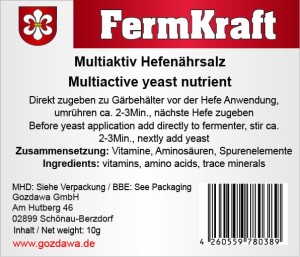 Gozdawa Fermkraft Multiaktiv Hefenährsalz 10g