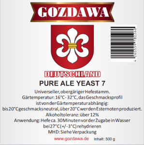 Gozdawa Bierhefe Pure Ale Yeast 7 PAY7 500g
